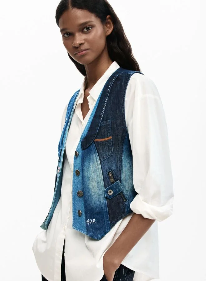 DESIGUAL Blue Grupo Articulos Modelo Overcoat for Women | Best Price UAE